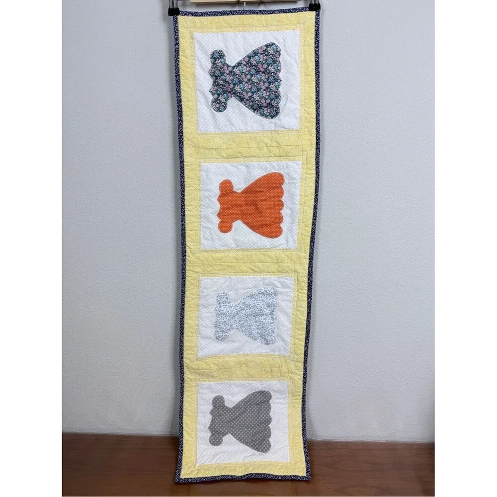 Handmade Yellow Quilted Sundress Wall Hanging Table Runner 12x42